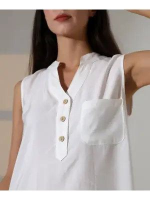 Düğme Detaylı Mini Elbise