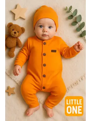 Düğmeli Önden Açık İnterlok Tulum