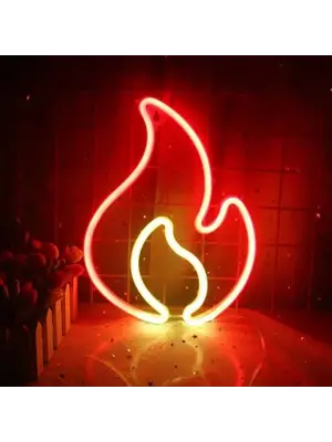 Duvara Asmalı Neon Alev Led