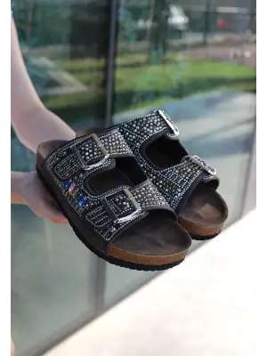 Zarif Boncuk İşlemeli Terlik