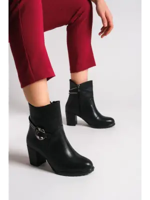 Şık Fermuarlı Bayan Bot