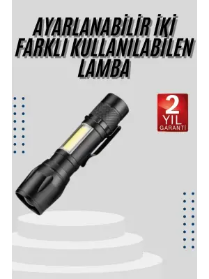 El Feneri Uzun Menzilli Usb Şarj Edilebilir Kamp Lambası