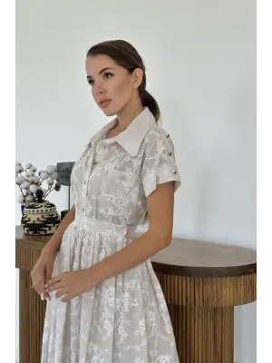 Omarı Elegant Bej Takım Modası