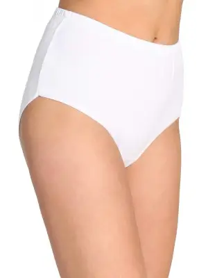 Omarı Yüksek Bel Kalın Lastikli Beyaz Külot
