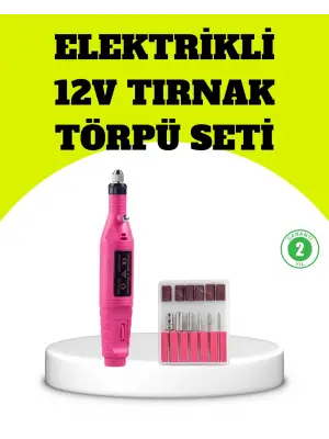 Elektrikli Manikür Pedikür Törpü Seti 6 Başlıklı