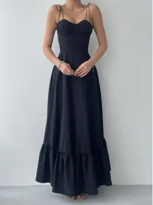 İp Askılı Bohemian Elbise