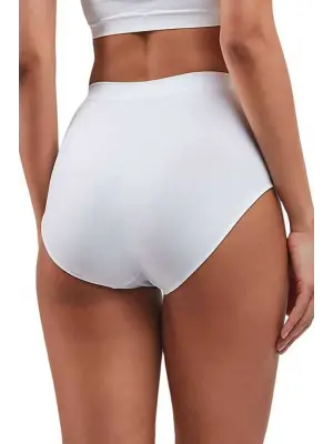 Şık Yüksek Bel Dikişsiz İz Yapmaz Slip Külot Beyaz