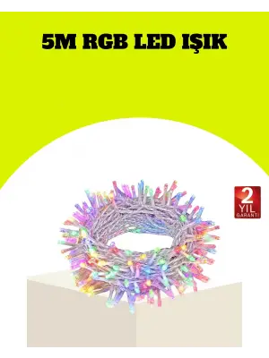 Enerji Tasarruflu Şeffaf Kablo 5 M 50 Led Dekor Işık