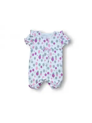 Enerjik Uçan Balon Baskılı Kısa Kollu Bebek Tulumu