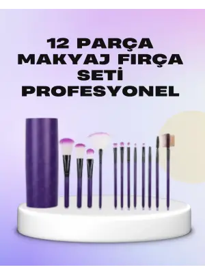 Ergonomik Saplı Fiber Kıllı 12li Makyaj Fırça Takımı Göz Ve Ten Makyajı İçin Uygun