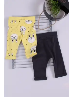 Erkek Bebek Desenli 2li Pantolon 3/12 Ay
