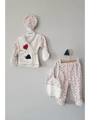 Erkek Bebek Kutulu Tavşan 5li Zıbın Seti