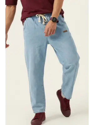 Erkek Rahat Kesim Baggy Jean Pantolon 30073 - Mavi