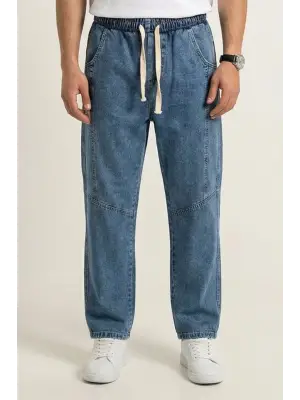 Erkek Rahat Kesim Baggy Jean Pantolon 30074 - İndigo