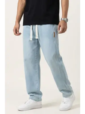 Erkek Rahat Kesim Baggy Jean Pantolon 30076 - Mavi