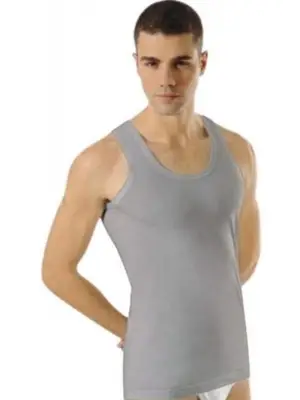 Omarı Yüksek Kaliteli Gri Erkek Ribana Atlet