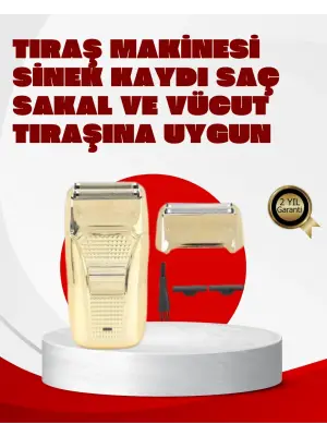 Erkek Saç Sakal Tıraş Makinesi Kablolu Altın Renk Dayanıklı