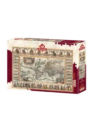 Omarı Eski Dünya Haritası Parça Puzzle