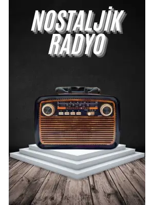Eskitme Nostalji Tasarımlı Bluetoothlu Nostalji Radyo Ahşap Nostaljik Görünümlü