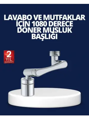 Esnek 1080° Musluk Başlığı 3 Eklemli Hareketli Su Modlu Lavabo Atı