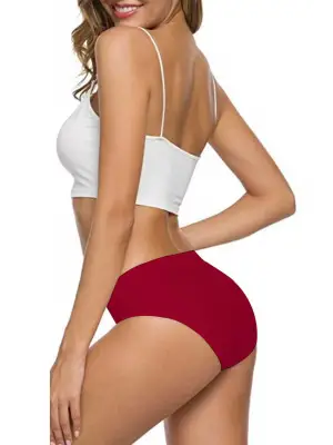 Omarı Esnek ve İz Bırakmayan Kadın Dikişsiz Külot Bordo