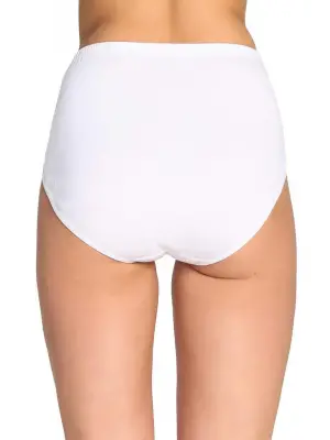 Omarı Yüksek Bel Kalın Lastikli Beyaz Külot