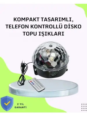 Ev Ve Parti İçin Masaüstü Bluetooth Disko Topu Işık Gösterisi