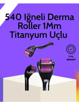 Evde Güvenli Kullanım İçin Titanyum Derma Roller – Siyah Saplı