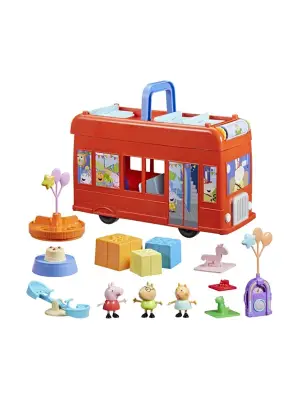 F8881 Peppa Pig 2si1 arada Part Otobüsü +3 yaş