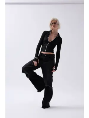 Fermuar Detaylı Bluz