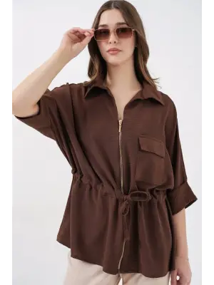 Etkileyici Fermuarlı Gömlek