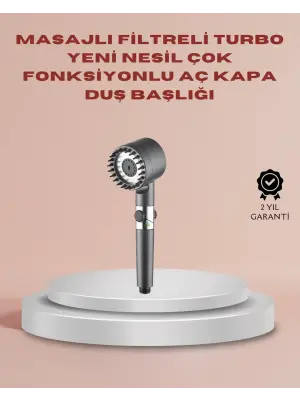 Filtreli Masaj Özellikli Duş Başlığı Aç Kapa Tuşlu
