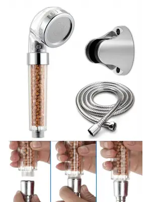 Omarı Su Tasarrufu Sağlayan Filtreli Duş Başlığı Seti