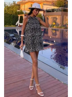 Fırfırlı Şifon Elbise 2905-08