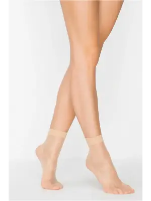 Omarı İnce Parlak Kısa Çorap Açık Ten Hızlı Kuruyan % Pamuk