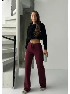 Fit comfort bej salaş pantolon bordo A6011