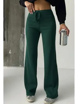 Fit comfort bej salaş pantolon petrol yeşili A6011