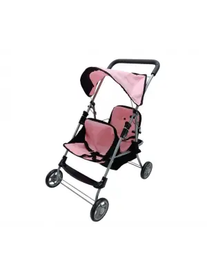 Omarı Katlanabilir Çift Bebek Arabası - Puset ve Güneşlikli