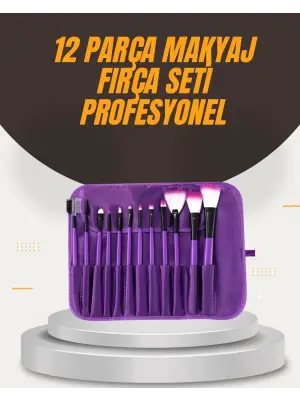 Fondöten, Allık Ve Far Uygulamalarına Uygun 12 Parça Makyaj Fırça Takımı Ergonomik Saplı
