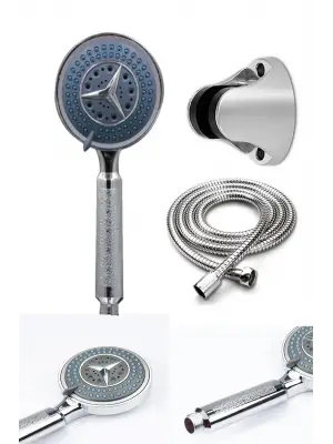 Fonksiyonlu Duş Başlığı Seti Başlık, Hortum Ve Mafsal Seti