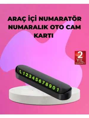 Fosforlu Araç İçi Park Kartı Numaratörü