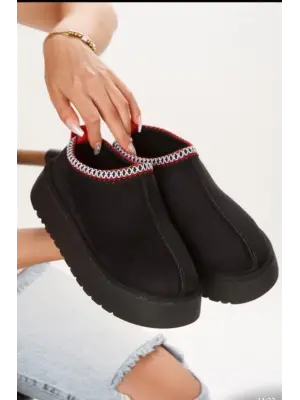 Zarif Siyah Süet Bot