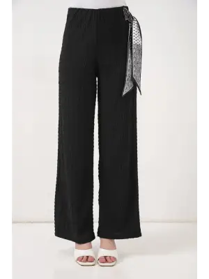 Modern Fularlı Örme Pantolon