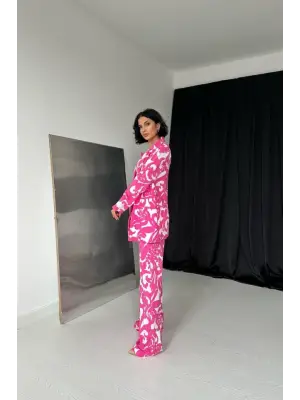 Şık Fuşya Ceket ve Pantolon Takım