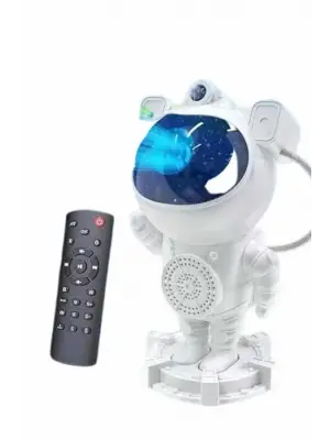 Gece Lambası Astronot Bluetooth Hoparlörlü Galaksi Işık Projektörü