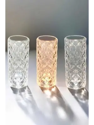 Gece Lambası Kristal Lamba Dokunmatik Şarjlı Hediyelik