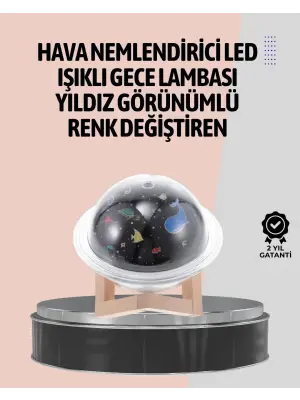 Gece Lambası Özellikli Taşınabilir Nemlendirici Ve Aromaterapi Cihazı Usb Girişli