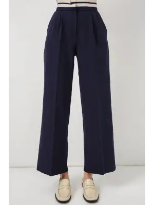 Geniş Paça Kumaş Pantolon 30088 - Lacivert