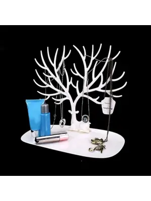 Geyik Tasarımlı Takı Standı Beyaz