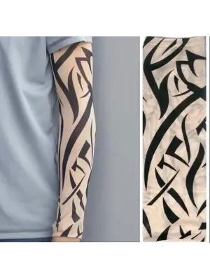 Giyilebilir Kol Dövmesi Çorap Dövme 3d Baskılı Kol Bacak Dövme 2 Adet Model 10